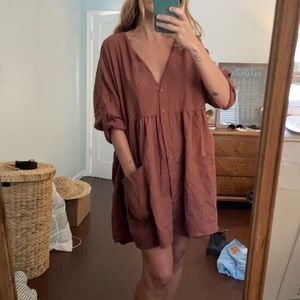 Brown Babydoll dress Xs